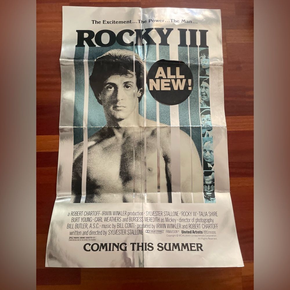 Rocky III Silver Foil Movie Release Poster